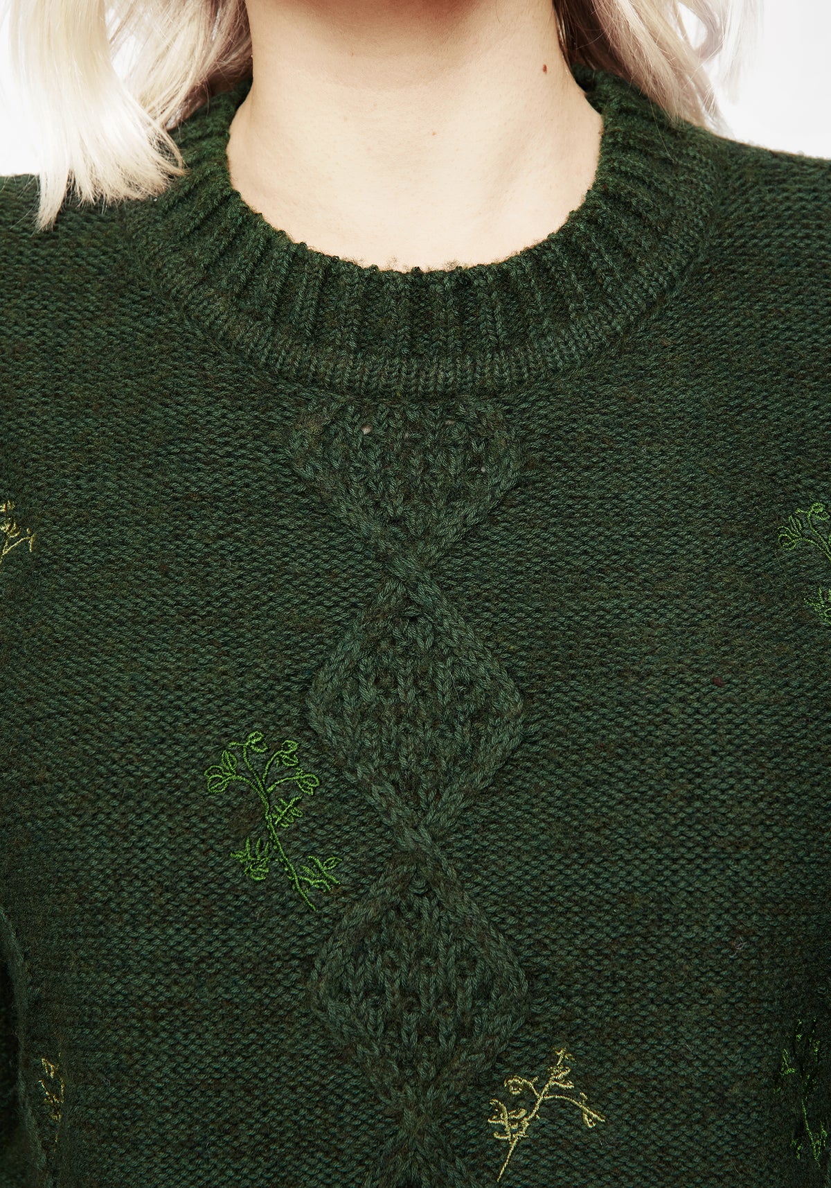 Barberry Embroidered Diamond Knit Sweater