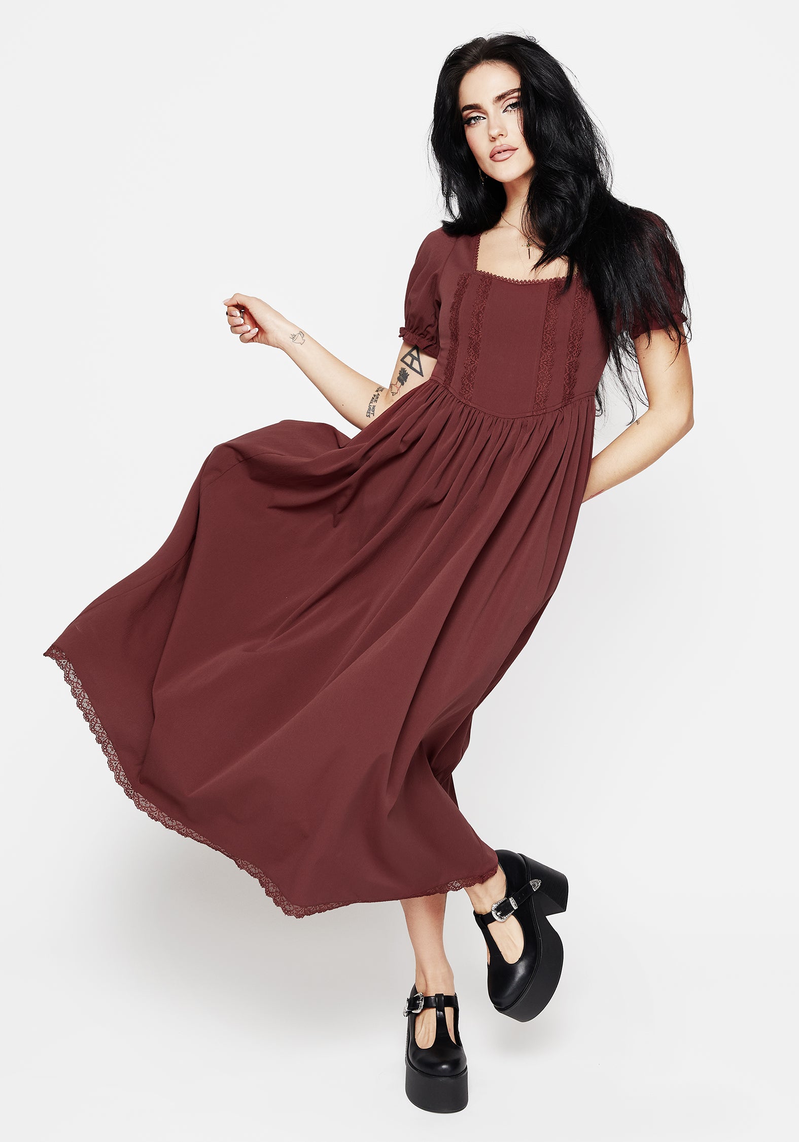 midaxi corset dress PrettyLittleThing Women's PLT Label Contrast Strapless Corset Midaxi Dress in Mocha