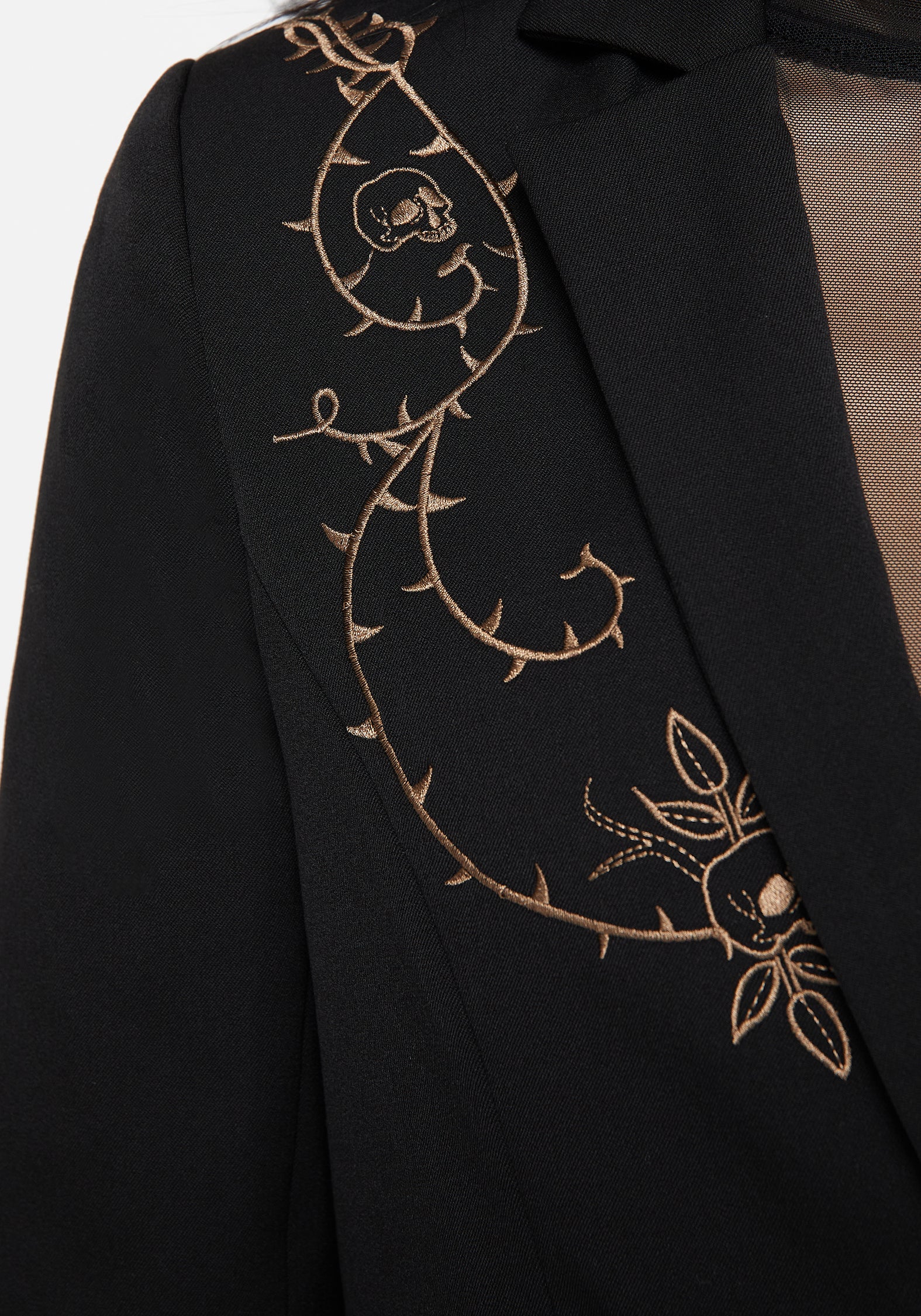 Vanitas Thorn Embroidered Crop Blazer | Disturbia - Shop Women's