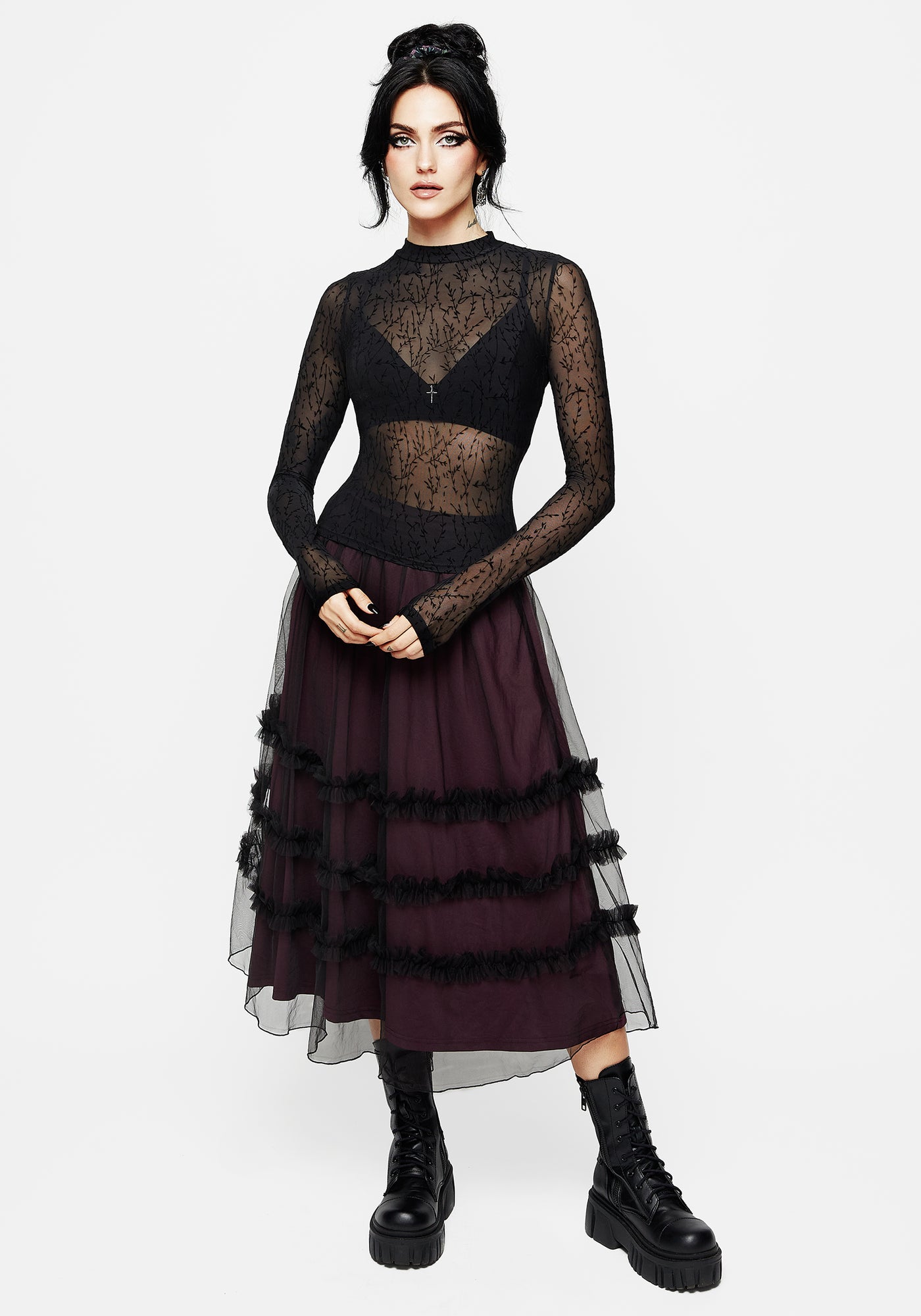 AW24M164BOUQUETFLORALFLOCKEDVE 