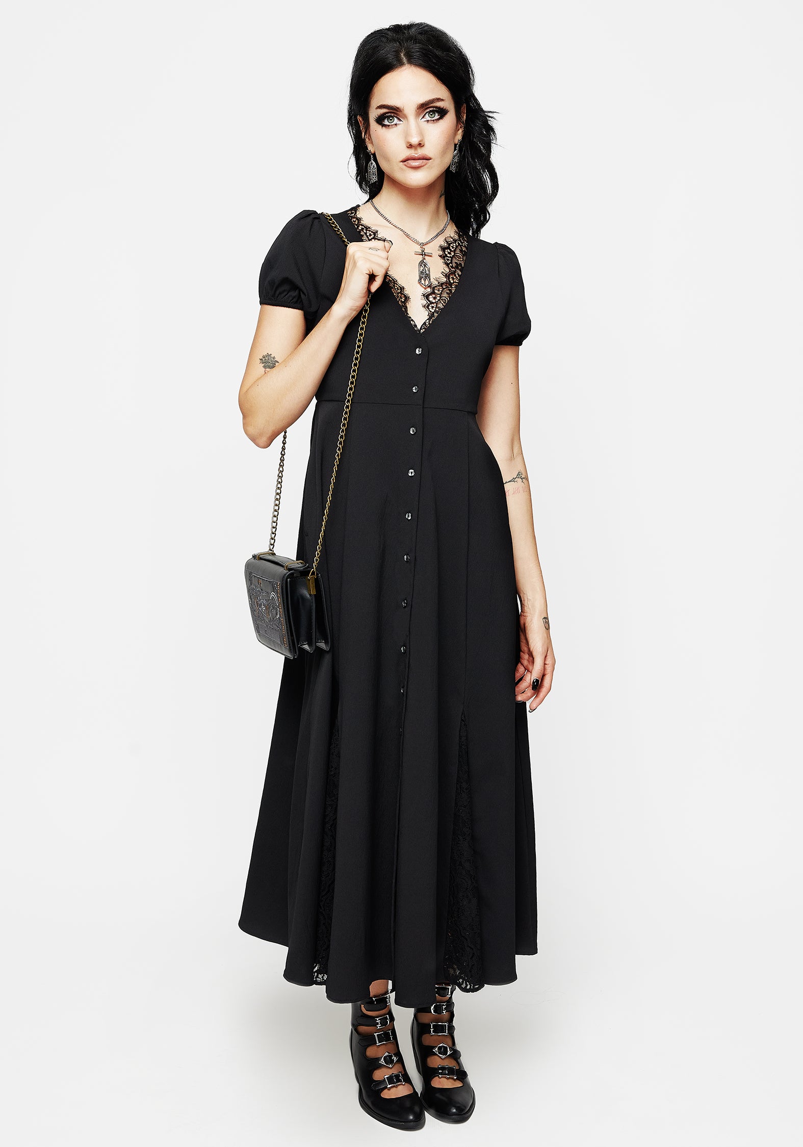 Taissa Floral Lace Button Up Midaxi Dress | Disturbia - Shop