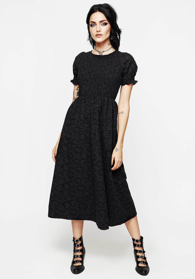 Amun Midi Smock Dress | Disturbia - Shop Women's Gothic, Alternative & Dark Romantic Fashion, Accessories & Homeware Amun Midi Smock Dress | Disturbia - Shop Women's Gothic, Alternative & Dark Romantic Fashion, Accessories & Homeware