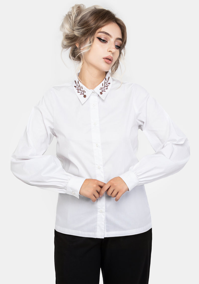 Cybele Embroidered Button Up Shirt | Disturbia - Shop Women's Gothic, Alternative & Dark Romantic Fashion, Accessories & Homeware Cybele Embroidered Button Up Shirt | Disturbia - Shop Women's Gothic, Alternative & Dark Romantic Fashion, Accessories & Homeware