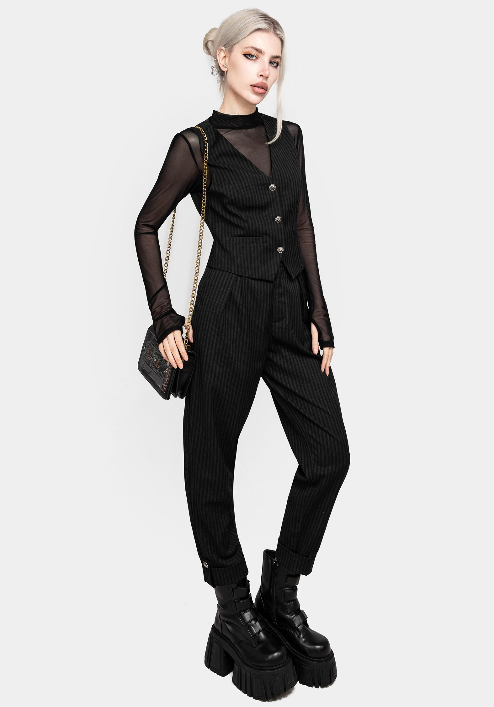 Necrosis High Neck Long Sleeve Mesh Top | Disturbia - Shop Women's