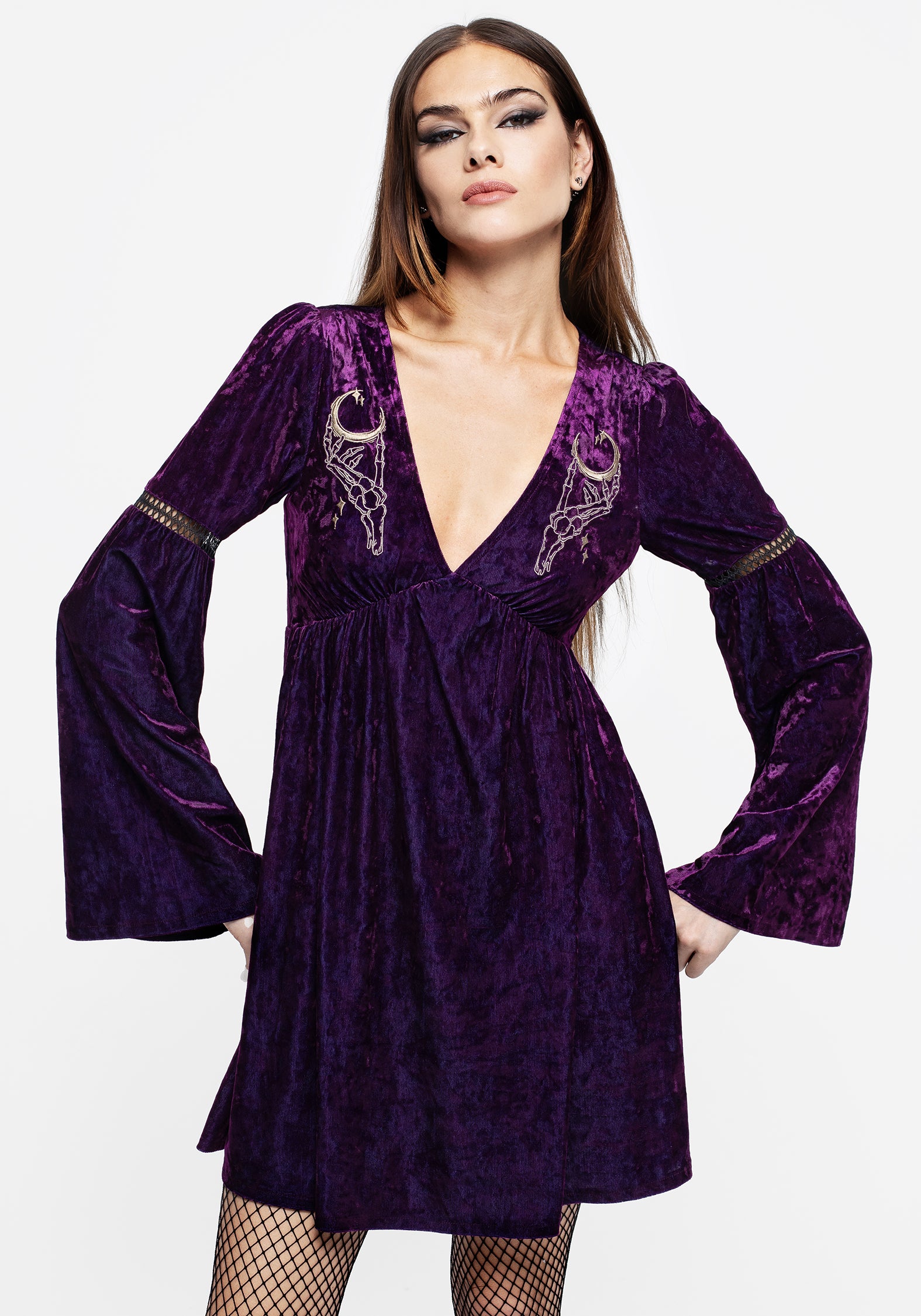 Heartache Crushed Velour Lace Mini Dress | Disturbia - Shop