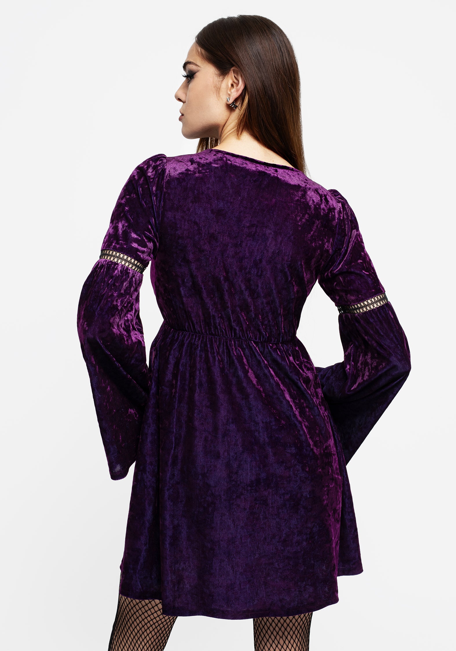 Heartache Crushed Velour Lace Mini Dress | Disturbia - Shop