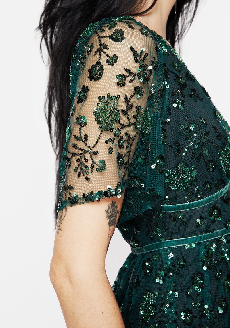 Glimmer Embroidered Sequin Lace Angel Sleeve Midaxi Dress | Disturbia - Shop Women's Gothic, Alternative & Dark Romantic Fashion, Accessories & Homeware Glimmer Embroidered Sequin Lace Angel Sleeve Midaxi Dress | Disturbia - Shop Women's Gothic, Alternative & Dark Romantic Fashion, Accessories & Homeware