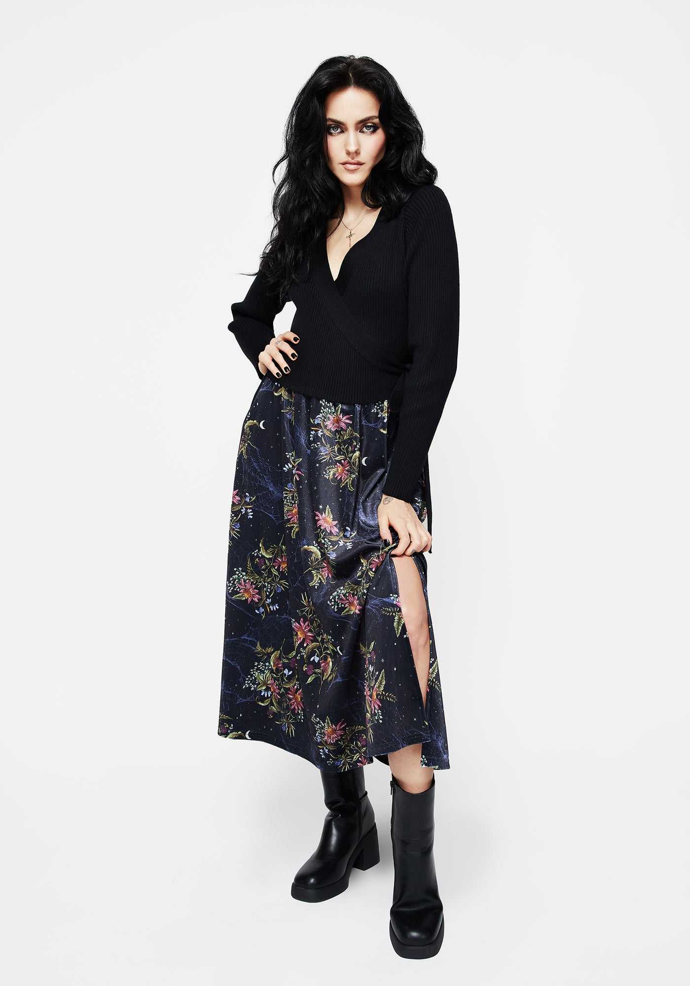 Ameri　DRY FLOWER VELOUR SKIRT Ameri（アメリ）の「DRY FLOWER VELOUR SKIRT（スカート）」 - WEAR