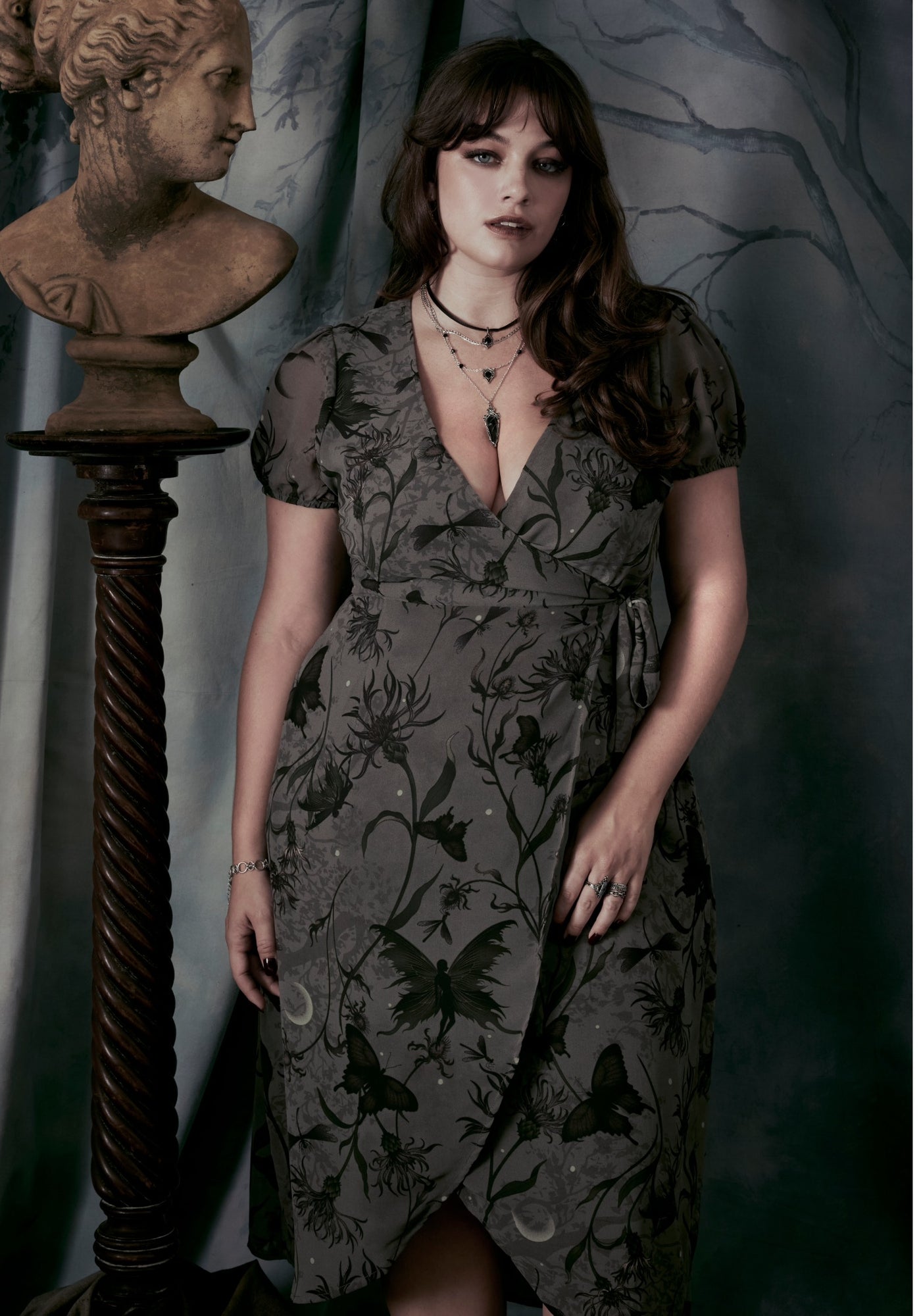 Gloriana Floral Print Chiffon Midaxi Wrap Dress | Disturbia