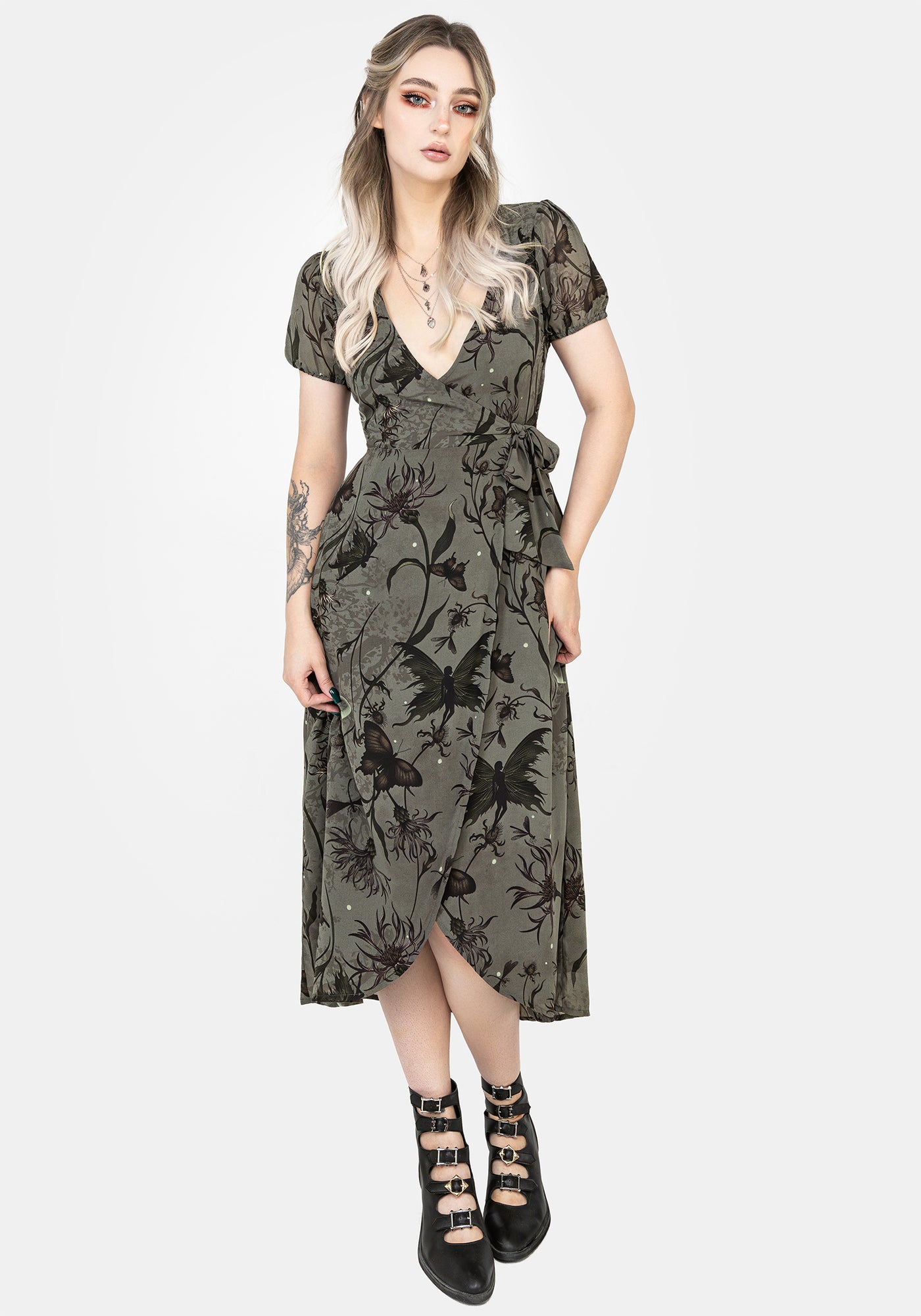 Gloriana Floral Print Chiffon Midaxi Wrap Dress | Disturbia