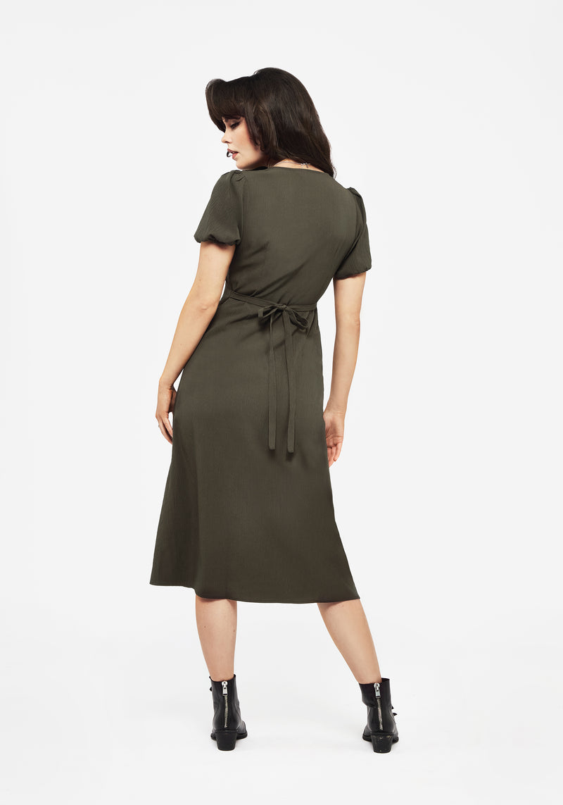 Rosette Button Up Midi Dress | Disturbia Rosette Button Up Midi Dress | Disturbia