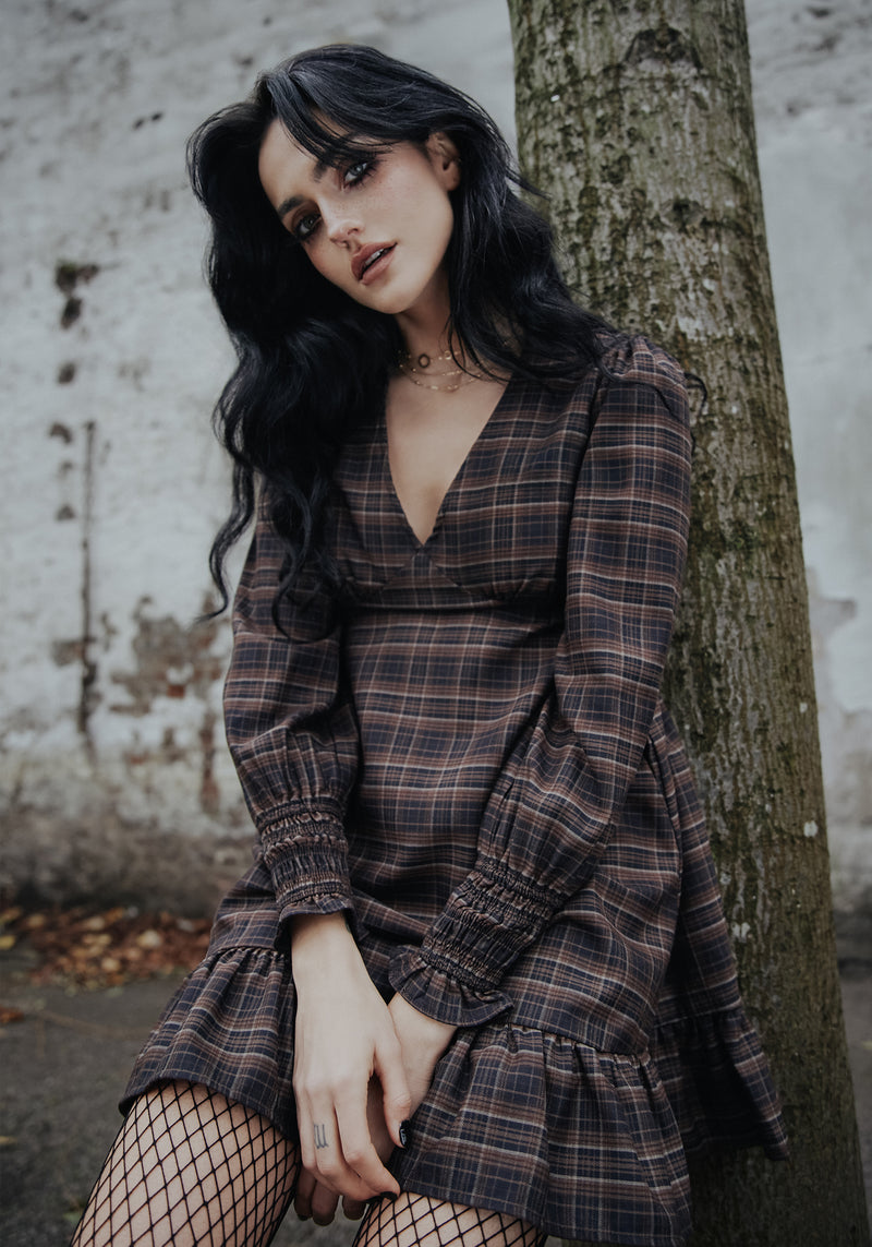 Embla Check Mini Smock Dress | Disturbia Embla Check Mini Smock Dress | Disturbia