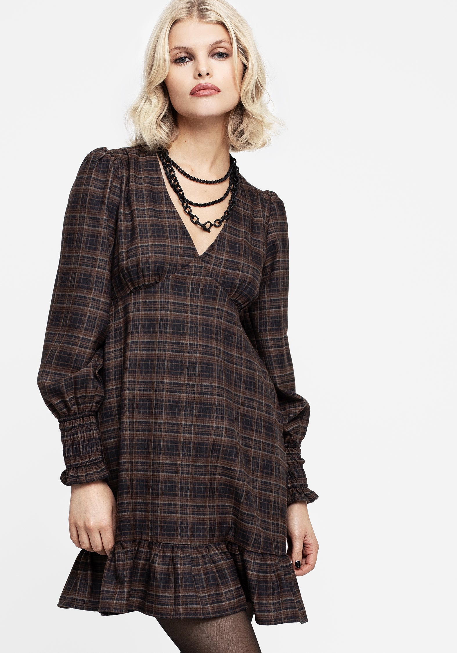 Embla Check Mini Smock Dress | Disturbia - Shop Women's Gothic ...