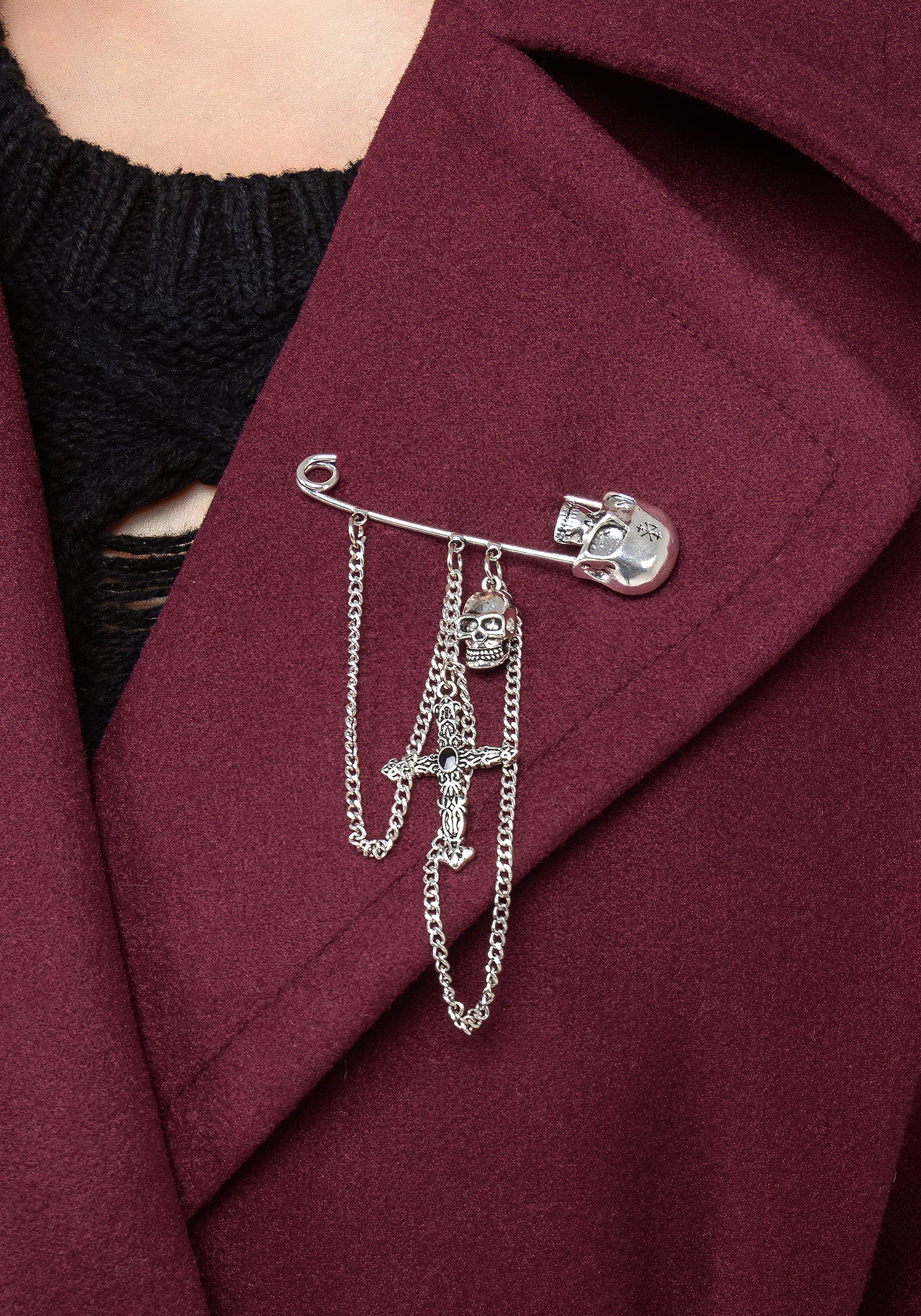 Meltdown Oversized Coat with Brooch - Red | Disturbia - Shop