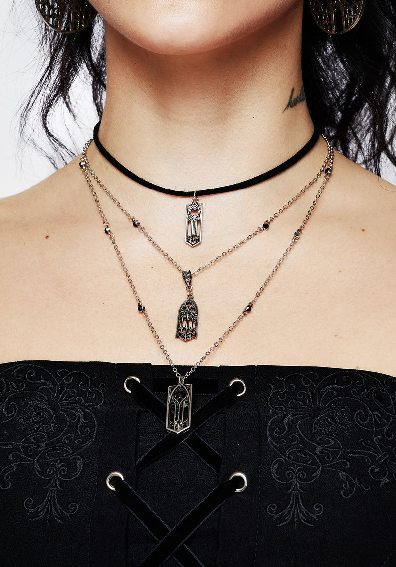 Cathedral Gothic Layered Necklace - Main Image