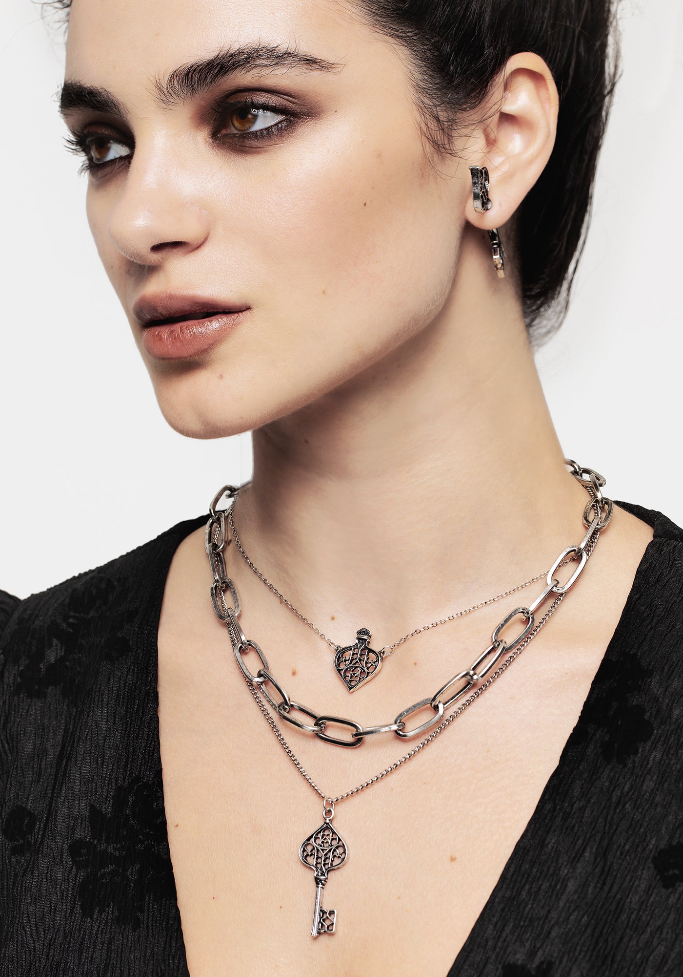 Claustrum Gothic Key Layered Necklace Disturbia Shop Women's