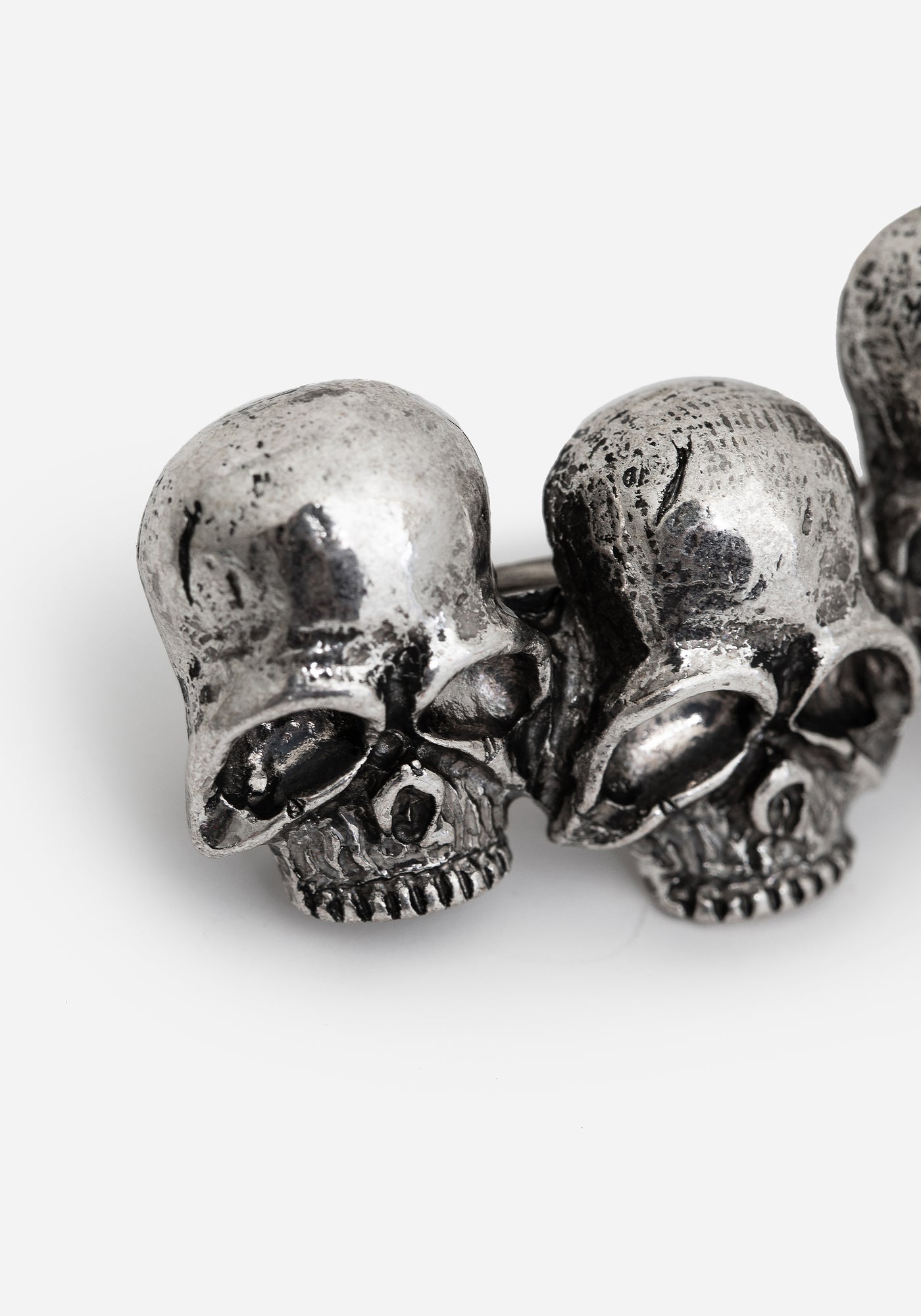 Hair rope buckle Skull Figure Chrome Hearts 925 sterling silver hair accessories Sugar Skull Hair Clip – Celtic Crystal Design Jewelry main image 3