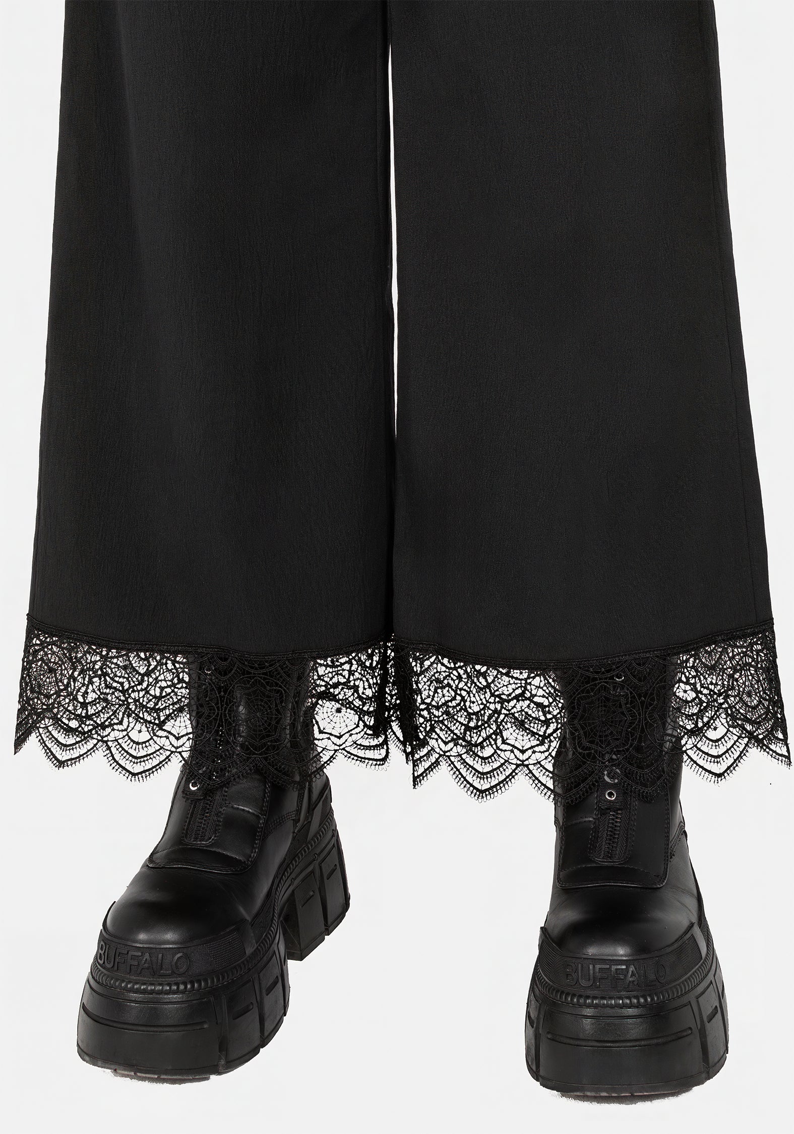 Araneo Lace Hem Wide Leg Trousers | Disturbia - Shop Women's