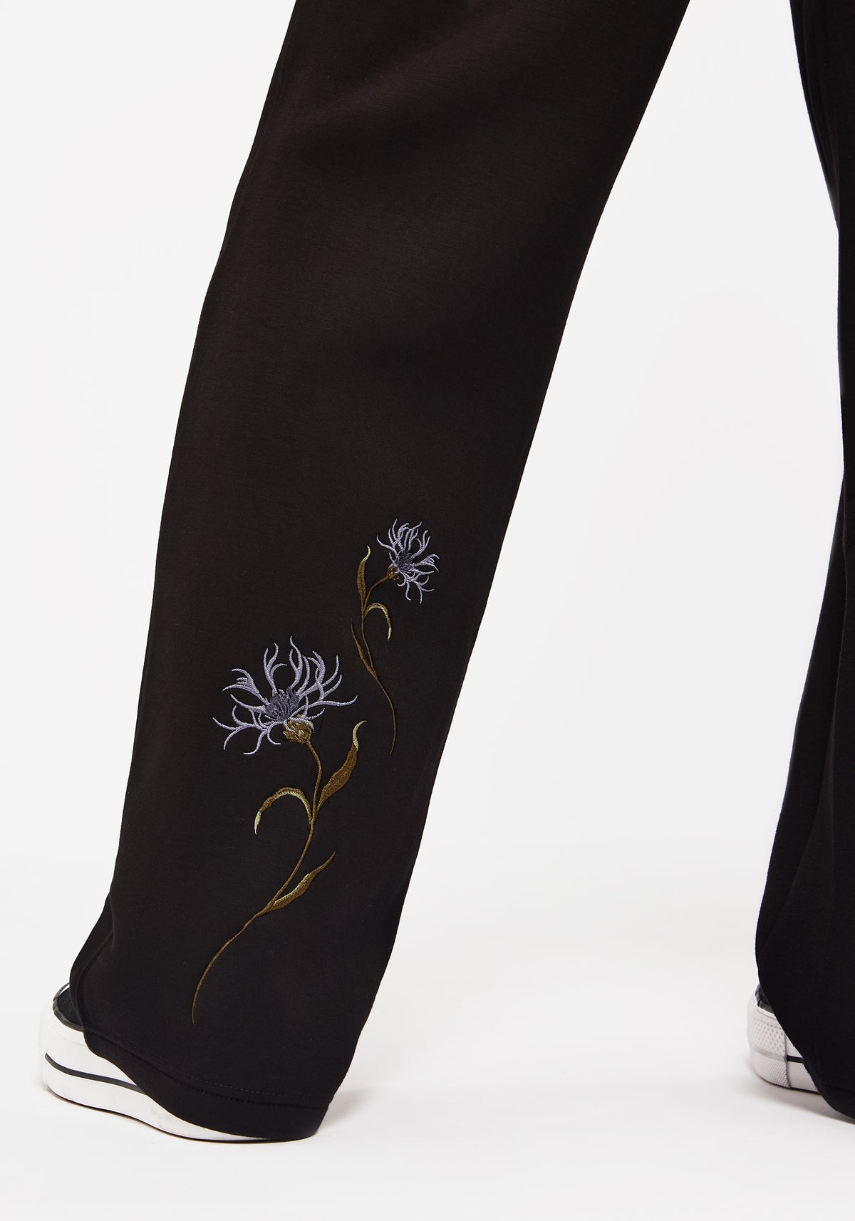 Rosanella Floral Embroidered Wide Leg Sweatpants