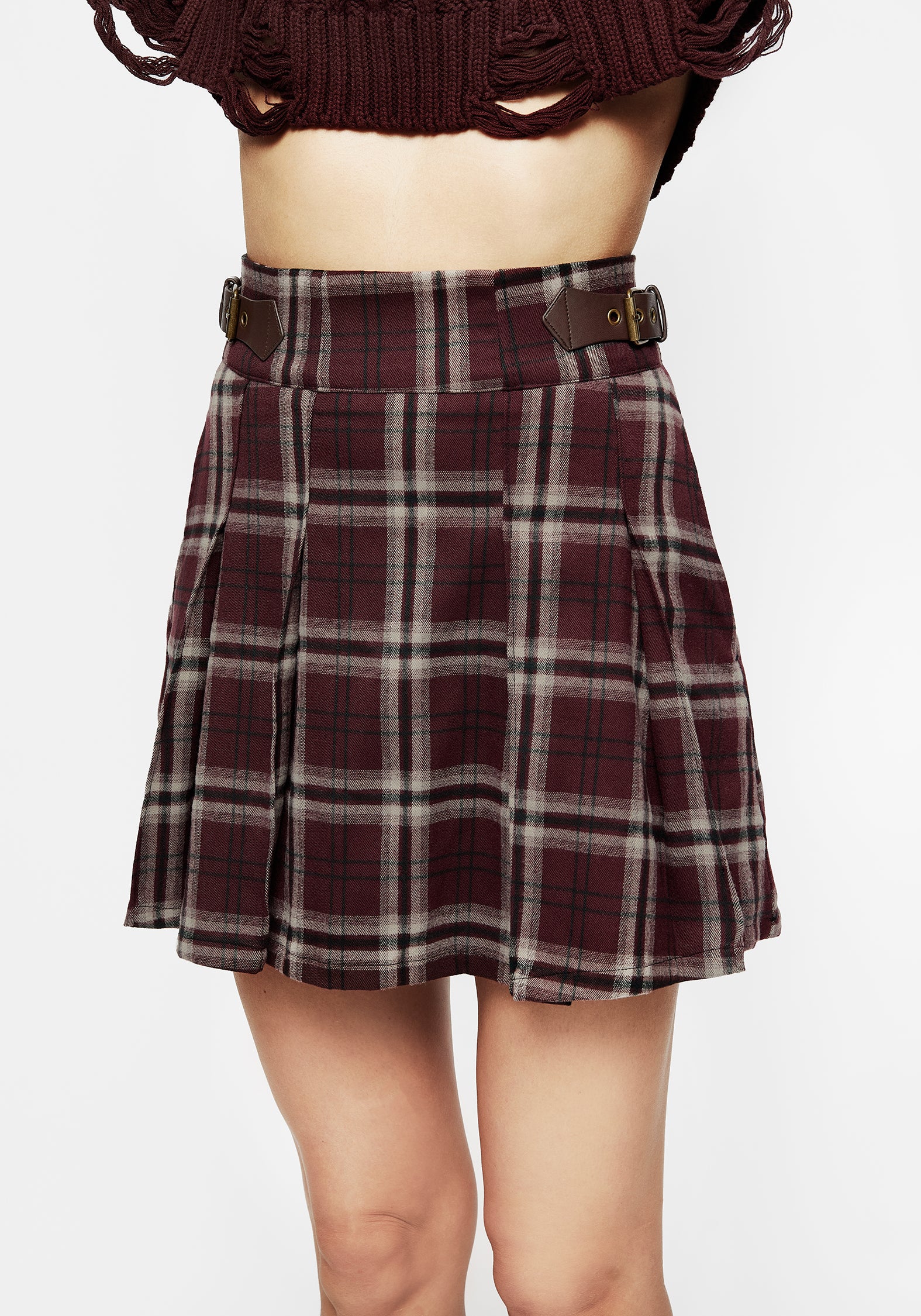 Bramble Check Pleated Mini Skirt | Disturbia - Shop Women's Gothic