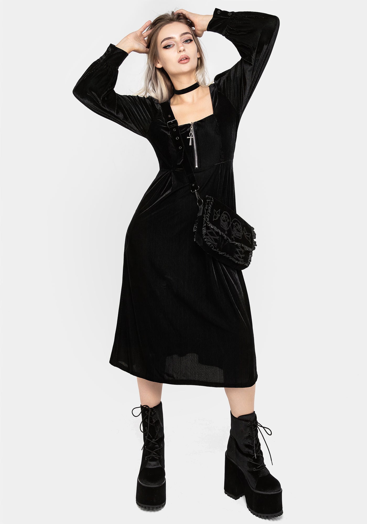 Legacy Zip Front Midi Dress | Disturbia - Shop Women's Gothic