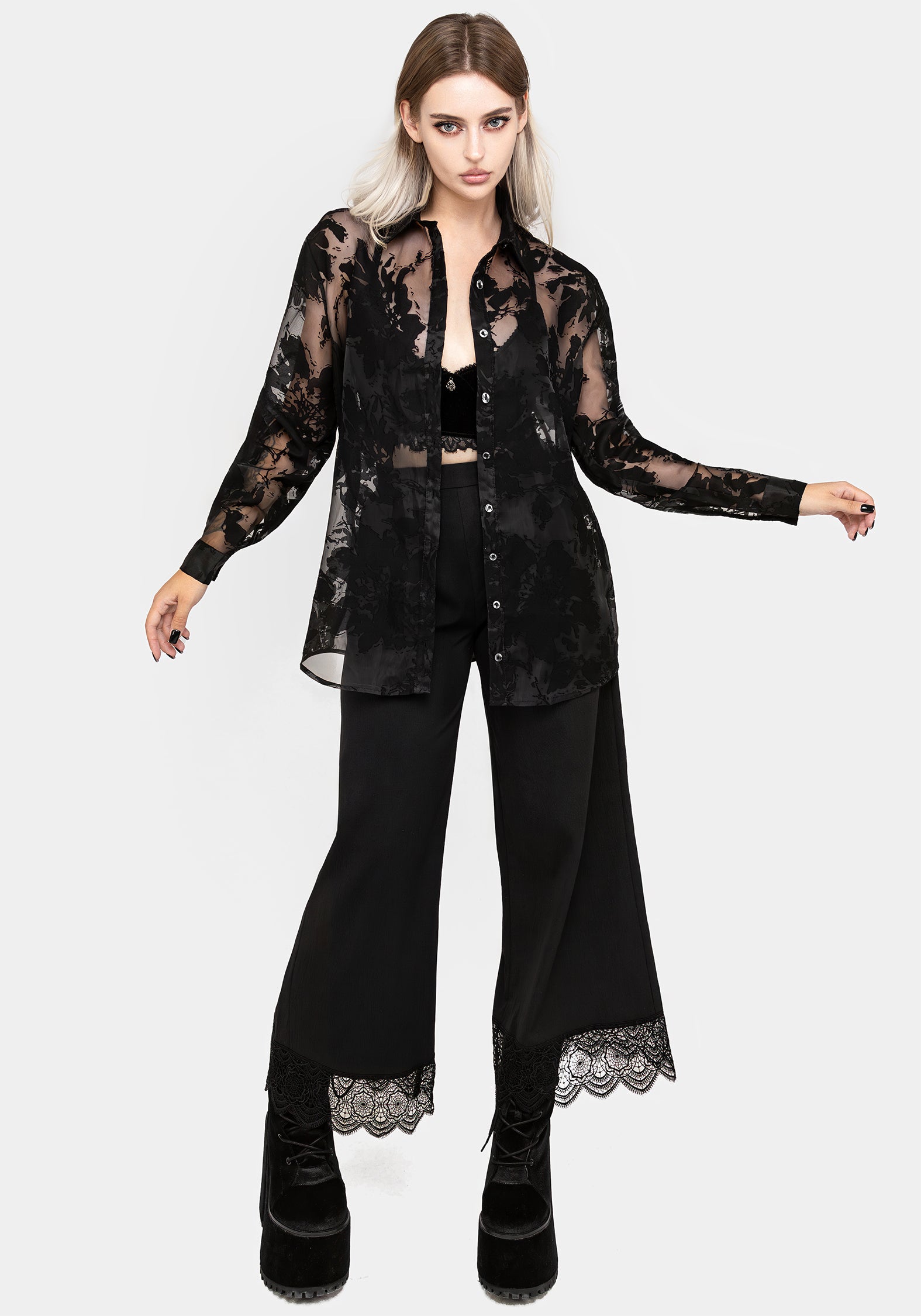 Spectre Sheer Loose Fit Shirt | Disturbia - Shop Women's Gothic ...