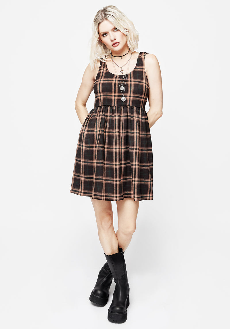 Ambrose Check Mini Dress | Disturbia - Shop Women's Gothic, Alternative & Dark Romantic Fashion, Accessories & Homeware Ambrose Check Mini Dress | Disturbia - Shop Women's Gothic, Alternative & Dark Romantic Fashion, Accessories & Homeware