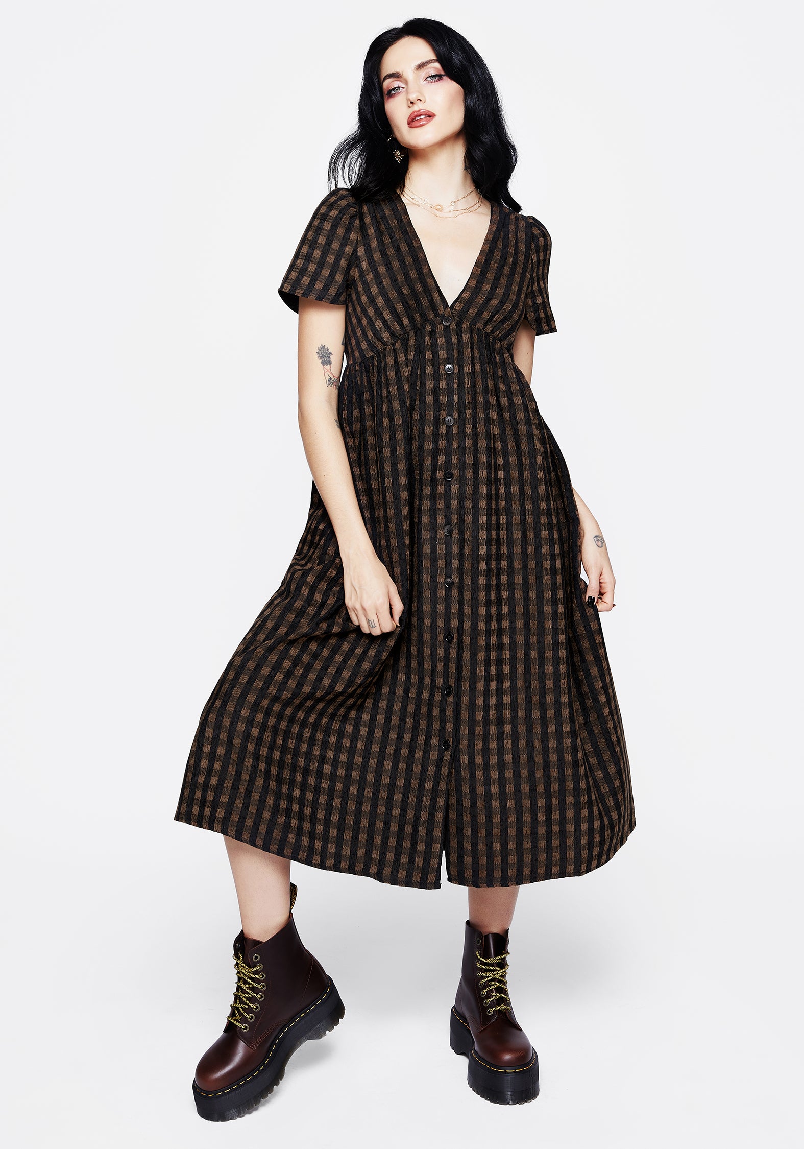 Rydal Check Button Up Midi Dress