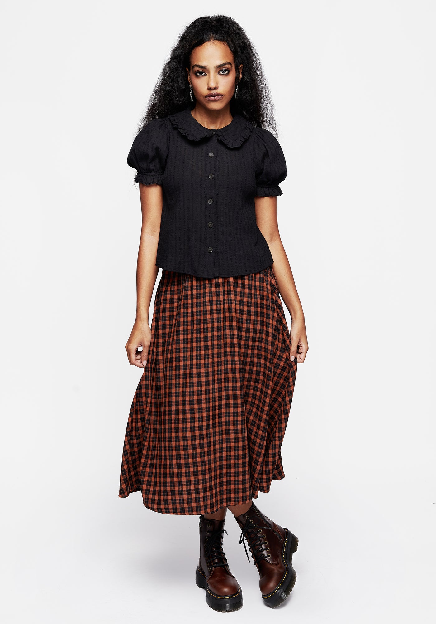 Menagerie Textured Button Up Blouse Top | Disturbia - Shop Women's