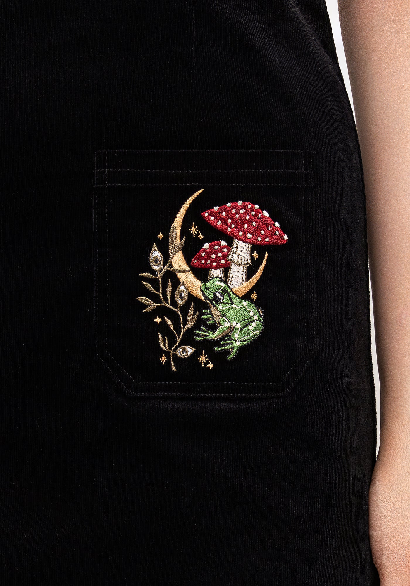 Swamplife Embroidered Cord Mini Pinafore Dress | Disturbia - Shop