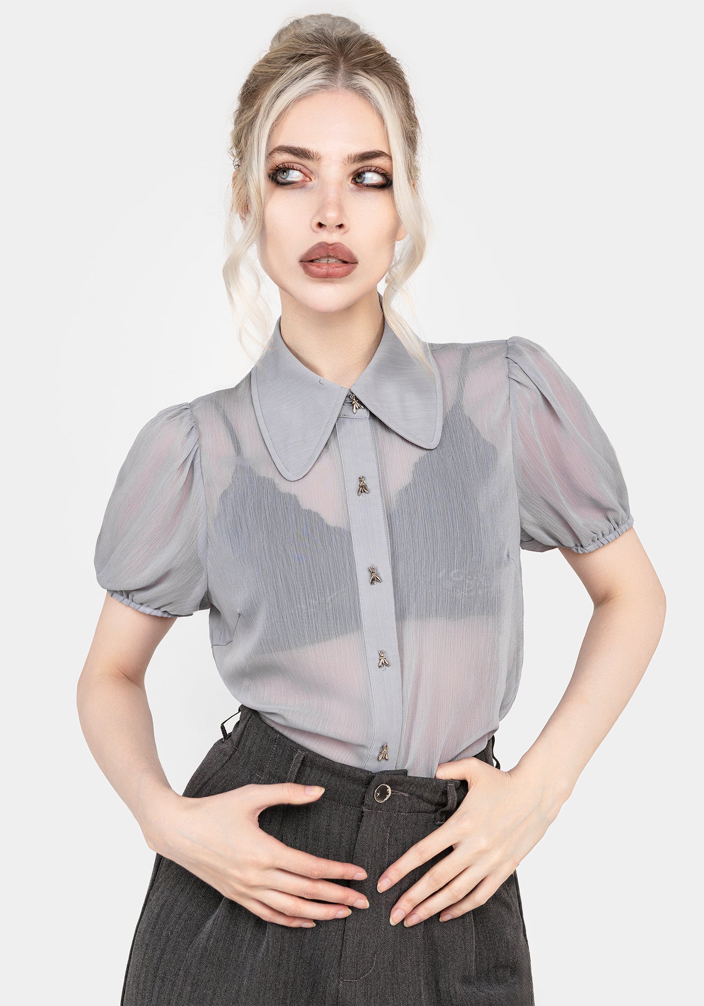 トップス Agatha blouse set up andmary gray ANDMARY】Agatha blouse set up