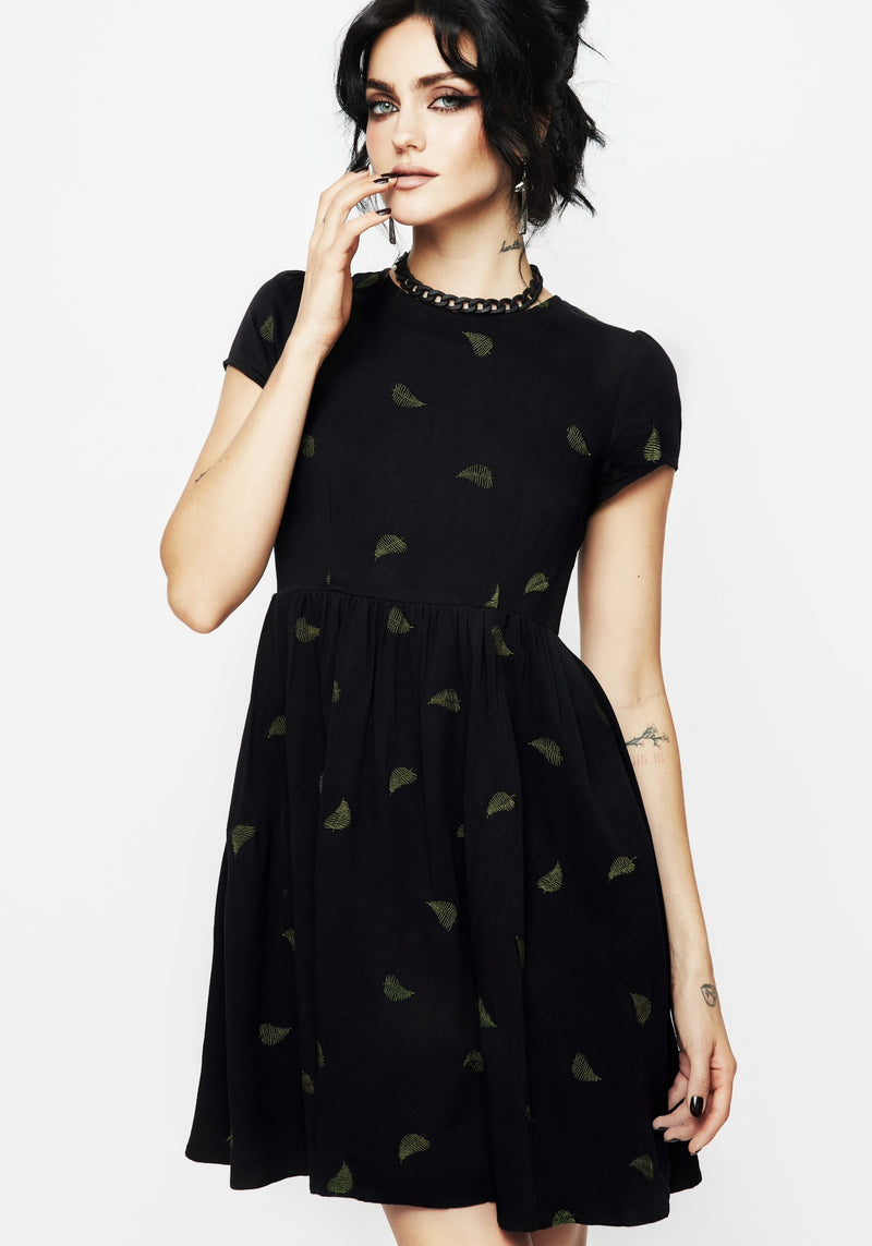 Osmunda Fern Embroidered Mini Skater Dress Osmunda Fern Embroidered Mini Skater Dress