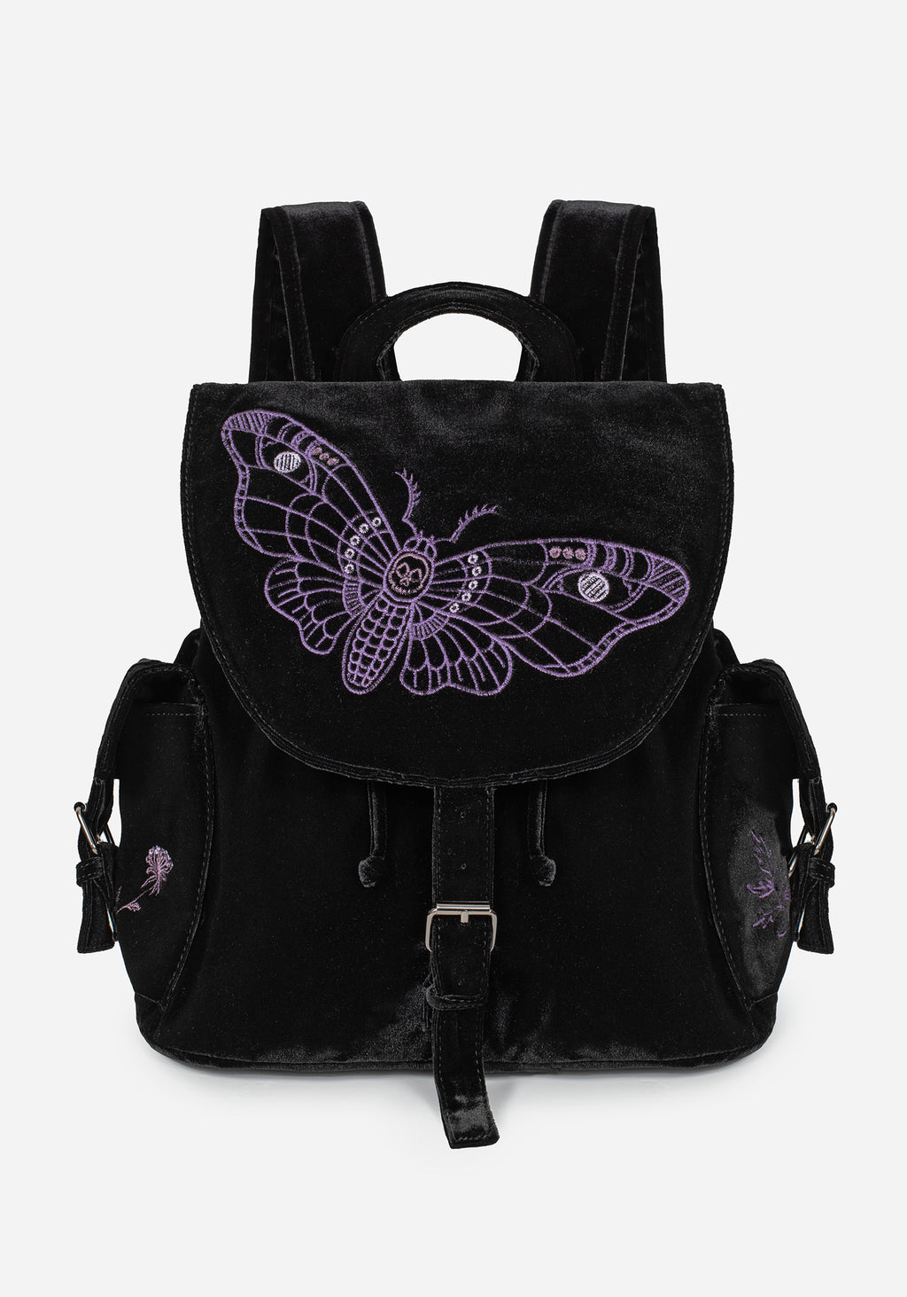 apostrophe leather sling backpack Atropos Moth Embroidered Satchel Backpack | Disturbia