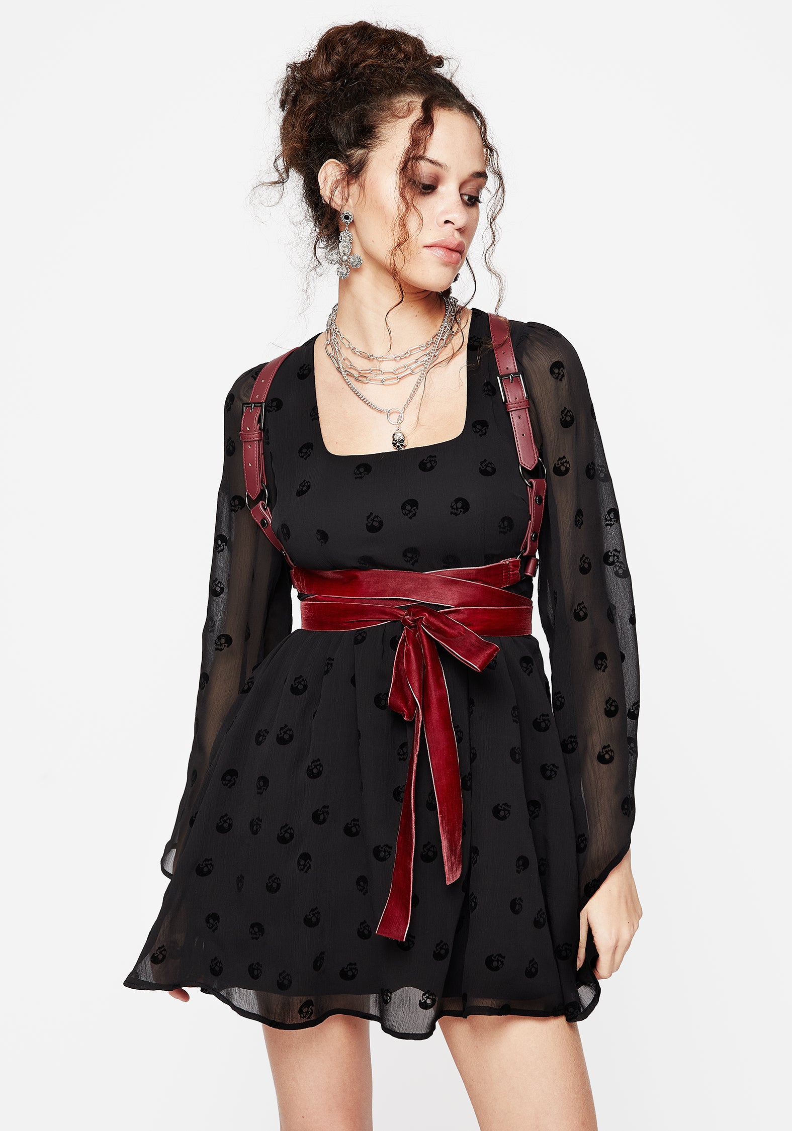Natalia Ribbon Wrap Harness - Oxblood | Disturbia - Shop Women's