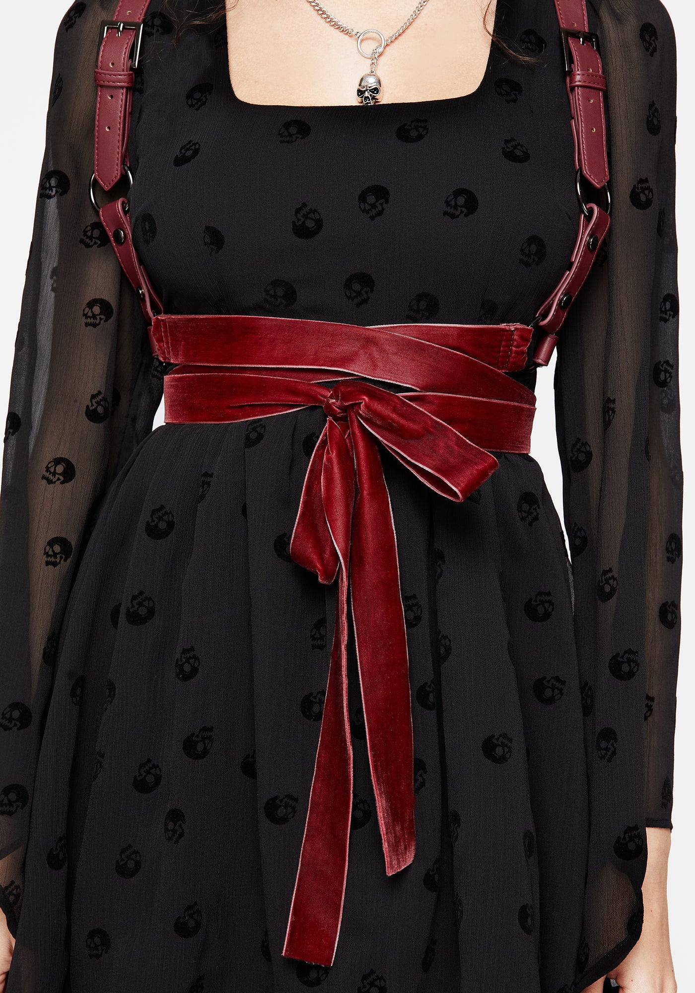 Natalia Ribbon Wrap Harness - Oxblood | Disturbia - Shop Women's