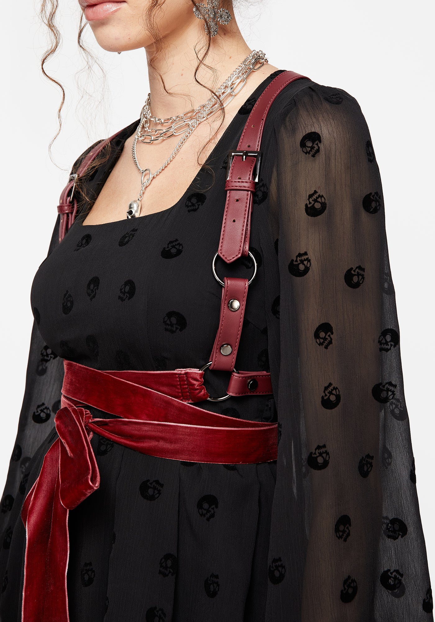 その他 lilibyseri ribbon Harness Natalia Ribbon Wrap Harness - Oxblood | Disturbia - Shop Women's