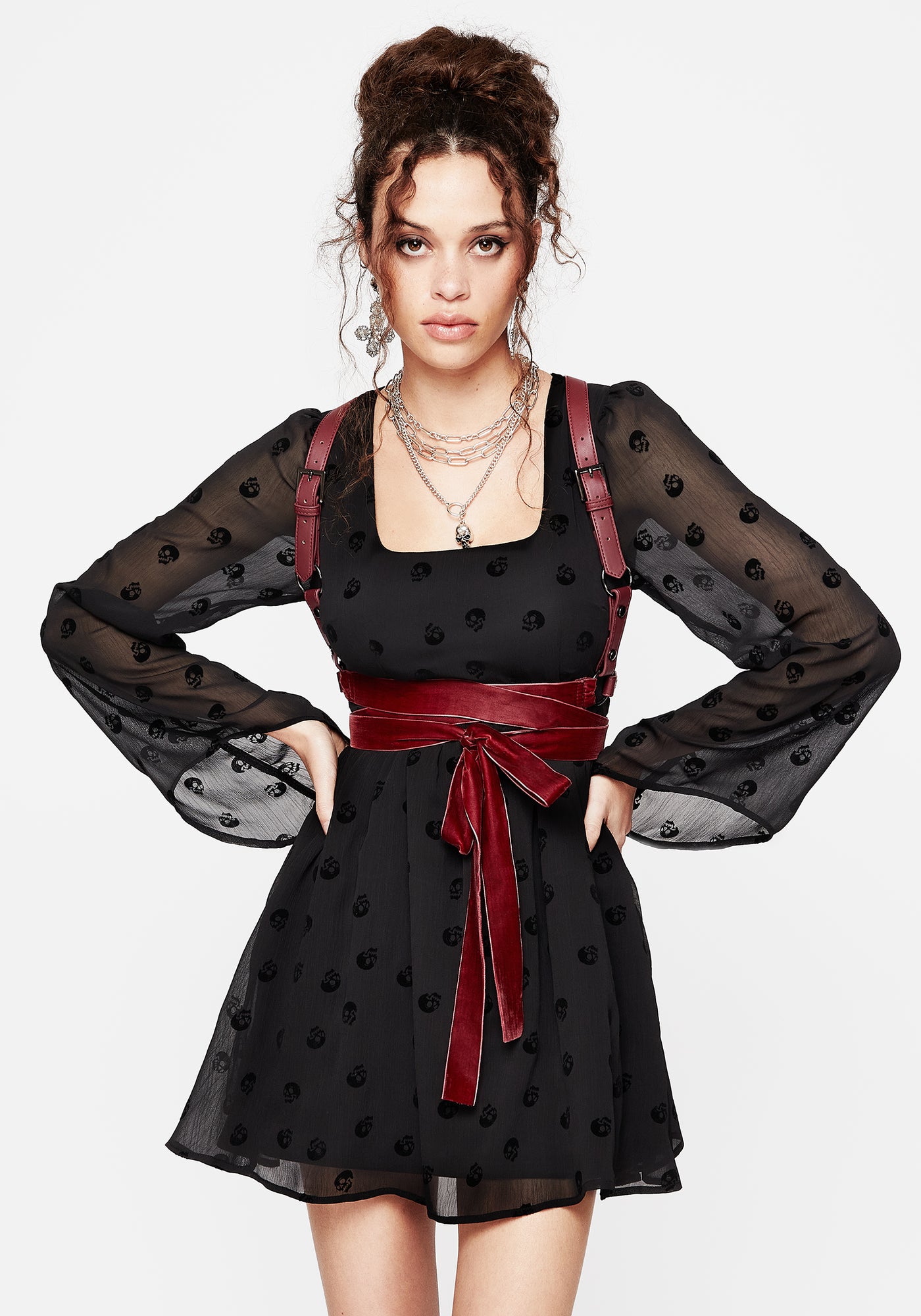 Natalia Ribbon Wrap Harness - Oxblood | Disturbia - Shop Women's