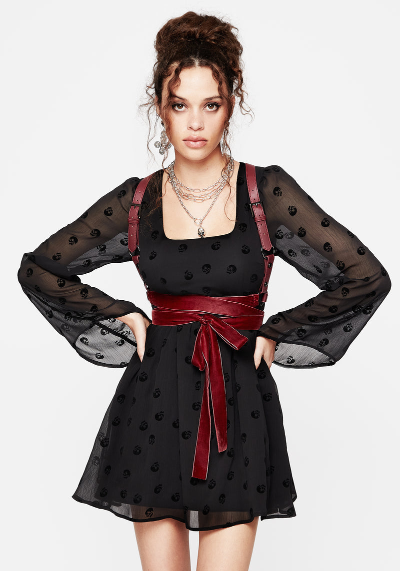 Natalia Ribbon Wrap Harness - Oxblood | Disturbia - Shop Women's Gothic, Alternative & Dark Romantic Fashion, Accessories & Homeware Natalia Ribbon Wrap Harness - Oxblood | Disturbia - Shop Women's Gothic, Alternative & Dark Romantic Fashion, Accessories & Homeware