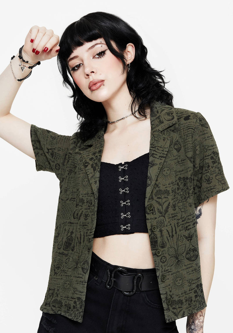 Taddea Cotton Relaxed Button Up Blouse