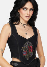 Revel Embroidered Corset Top
