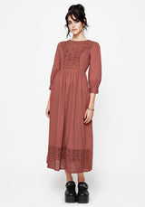 Cavern Cotton Broderie Button Up Midaxi Dress