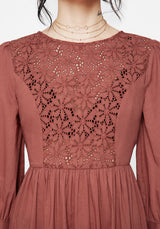 Cavern Cotton Broderie Button Up Midaxi Dress