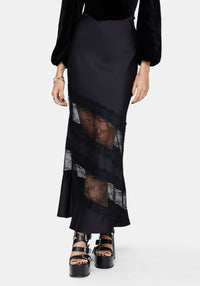 Onyx Lace Cut Out Maxi Skirt
