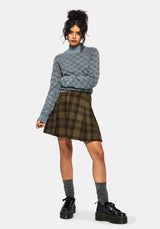 Edna Cotton Leaf Ribbed Funnel Neck Sweater