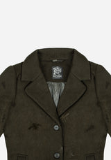 Evelyn Wool-Blend Bug Embossed Longline Coat