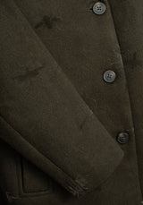 Evelyn Wool-Blend Bug Embossed Longline Coat