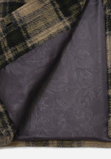 Trellis Hooded Pocket Check Shacket - Green