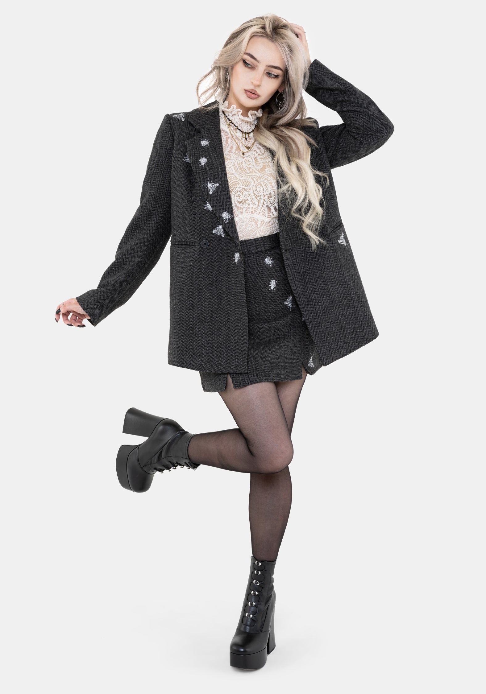 Chrysina Beetle Sequin Embellished Relaxed Blazer