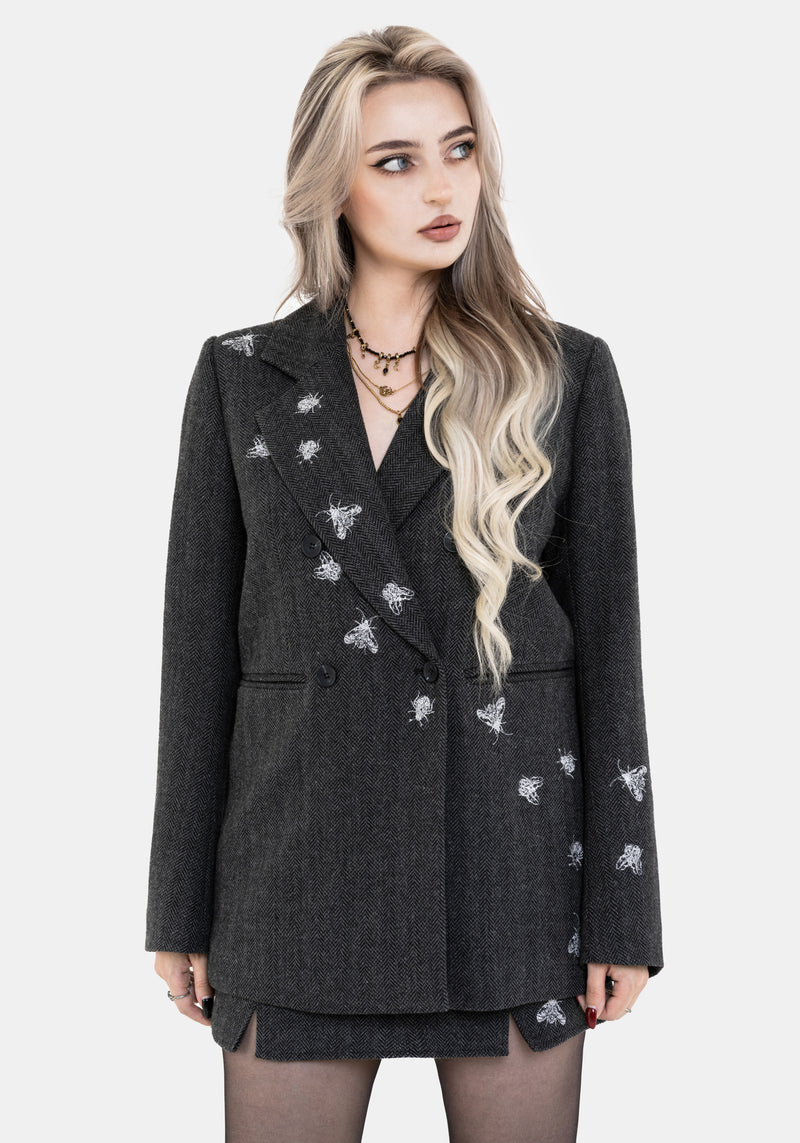 Chrysina Beetle Sequin Embellished Relaxed Blazer