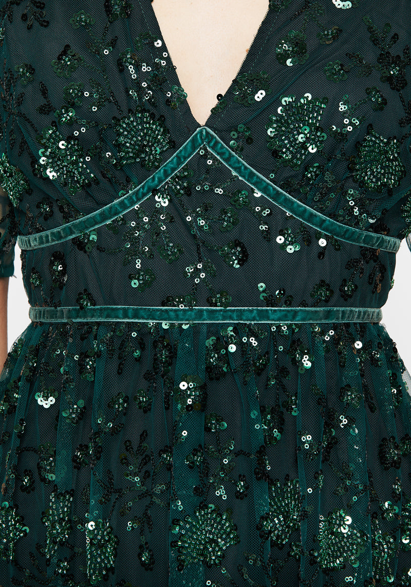 Glimmer Embroidered Sequin Lace Angel Sleeve Midaxi Dress | Disturbia - Shop Women's Gothic, Alternative & Dark Romantic Fashion, Accessories & Homeware Glimmer Embroidered Sequin Lace Angel Sleeve Midaxi Dress | Disturbia - Shop Women's Gothic, Alternative & Dark Romantic Fashion, Accessories & Homeware